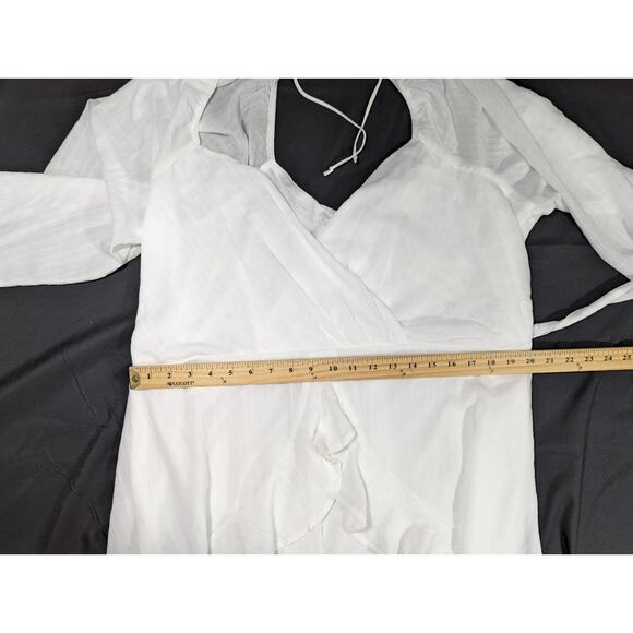 Hannah Textured Front Tie Mini Dress Women's 3x White NWT - Picture 8 of 11